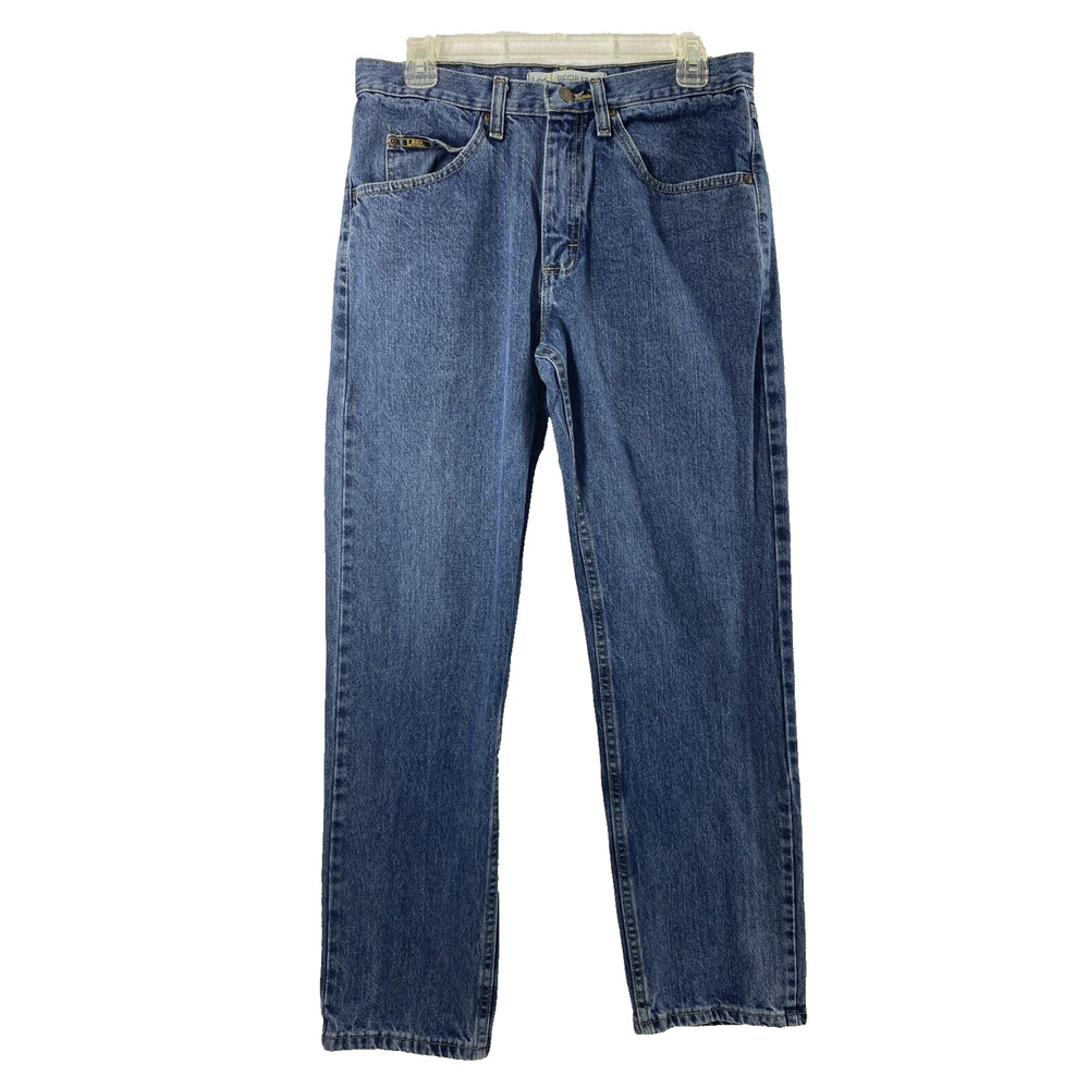 Lee Jeans Mens 30 x 30 Regular Fit Blue Medium Wash Denim Straight Casual
